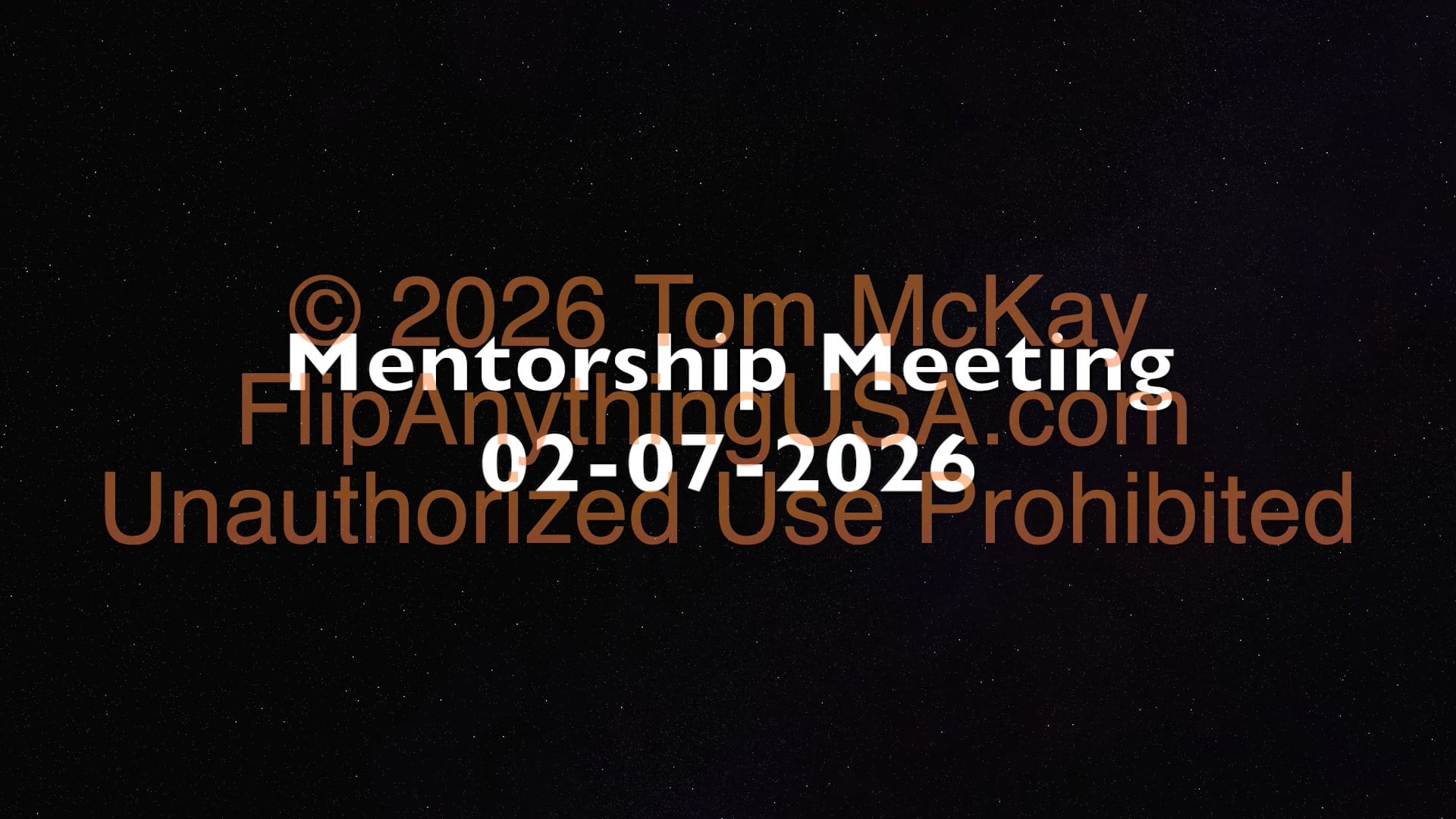 2026-02-07 Mentorship Recording