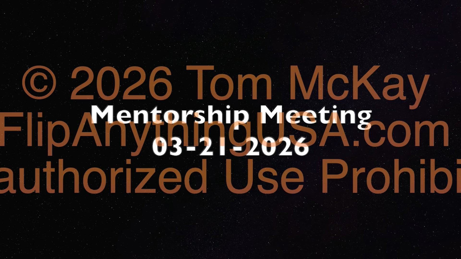 2026-03-21 Mentorship Recording